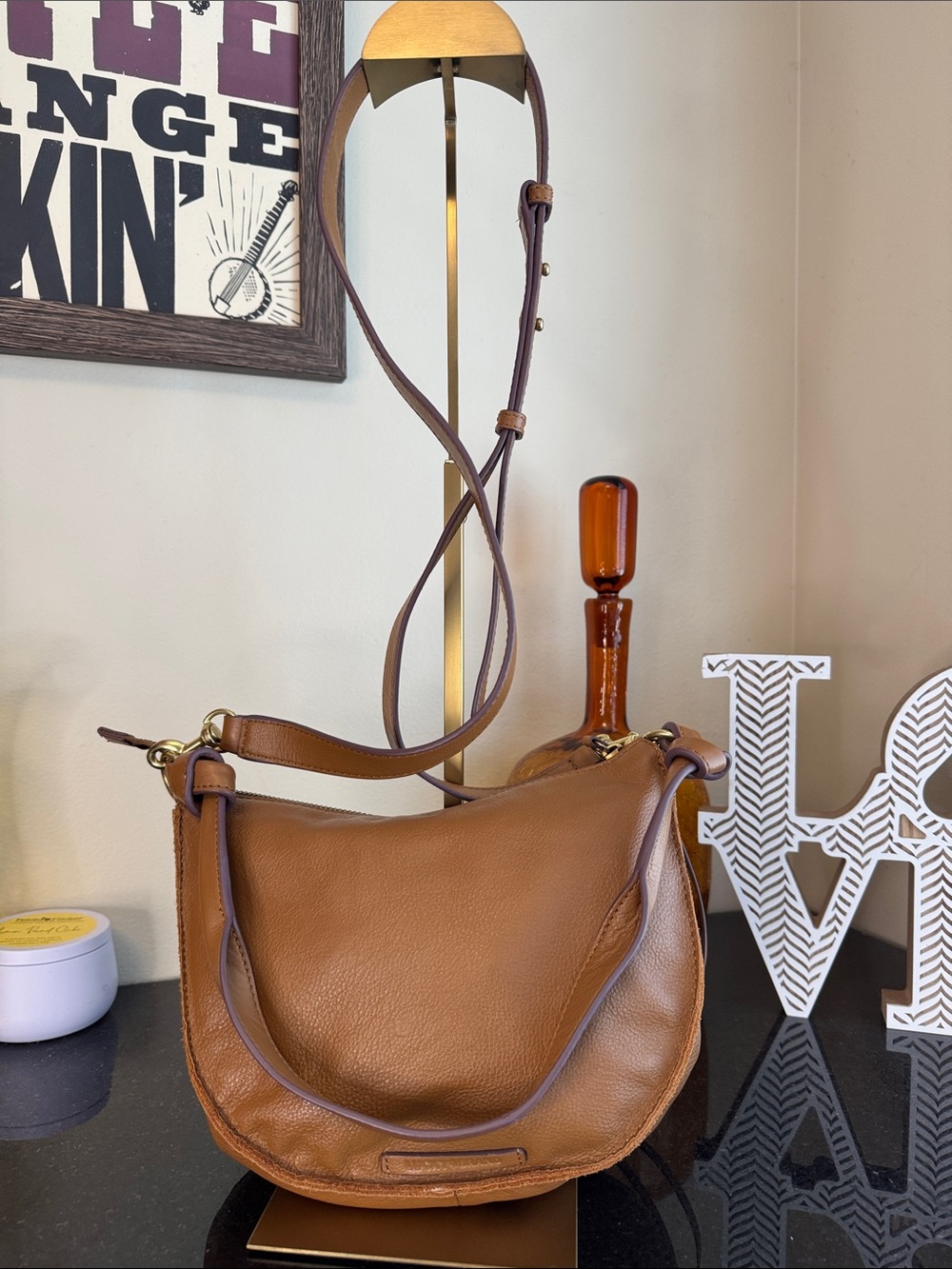 Lucky Brand Tan Brown Leather Shoulder Bag